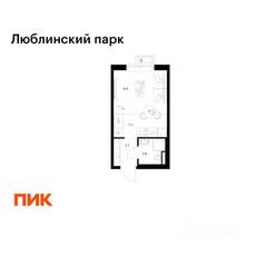 ЖК «Люблинский парк», планировка студии, 20.00 м²