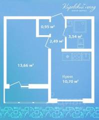 ЖК «Кировский Посад», планировка 1-комнатной квартиры, 31.30 м²
