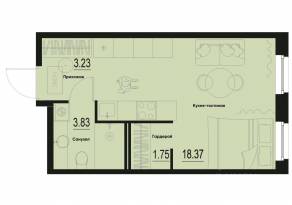 ЖК «ID Murino III», планировка студии, 27.18 м²