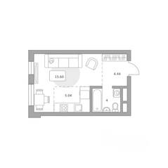 МЖК «Живописный», планировка студии, 29.08 м²