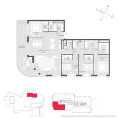 ЖК «Татарская 35», планировка 4-комнатной квартиры, 193.80 м²