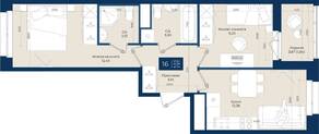 ЖК «Новатория», планировка 2-комнатной квартиры, 47.74 м²
