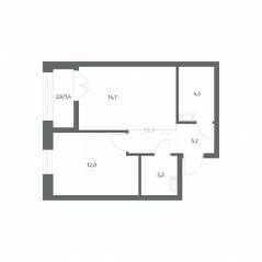 ЖК «NEWПИТЕР», планировка 1-комнатной квартиры, 40.82 м²