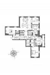 МЖК «Del'Arte», планировка 4-комнатной квартиры, 225.30 м²