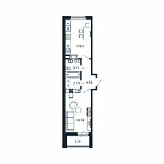 ЖК «Полис ЛАВрики», планировка 1-комнатной квартиры, 37.20 м²