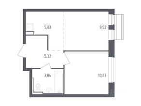 ЖК «Рублевский Квартал», планировка 1-комнатной квартиры, 34.78 м²