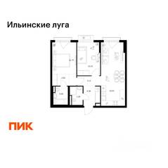 ЖК «Ильинские луга», планировка 2-комнатной квартиры, 59.48 м²