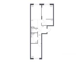 ЖК «Новые Лаврики», планировка 2-комнатной квартиры, 62.17 м²