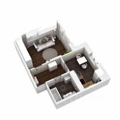 ЖК «Высоцкий», планировка 1-комнатной квартиры, 39.46 м²