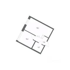 ЖК «NEWПИТЕР», планировка 1-комнатной квартиры, 36.73 м²