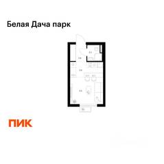 ЖК «Белая Дача парк», планировка студии, 20.20 м²