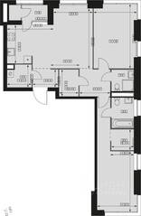 ЖК «Sky Garden», планировка 3-комнатной квартиры, 85.80 м²