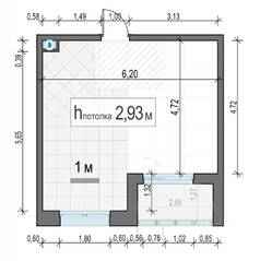 ЖК «Новое Пушкино», планировка 1-комнатной квартиры, 32.10 м²
