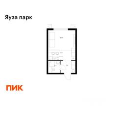 ЖК «Яуза парк (ПИК)», планировка студии, 23.30 м²