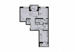 ЖК «ID Murino III», планировка 2-комнатной квартиры, 63.56 м²