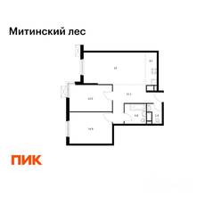 ЖК «Митинский лес», планировка 2-комнатной квартиры, 72.00 м²