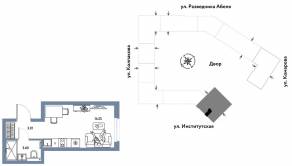 ЖК «Страна.Парковая», планировка студии, 21.14 м²