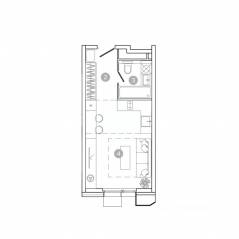 ЖК «UNO. Соколиная гора», планировка студии, 27.90 м²