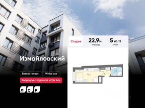 ЖК «ЛСР. Измайловский», планировка студии, 22.90 м²
