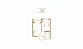 МЖК «Новая история», планировка 1-комнатной квартиры, 36.95 м²