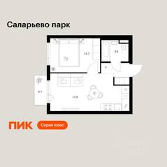 ЖК «Саларьево парк», планировка 1-комнатной квартиры, 35.30 м²