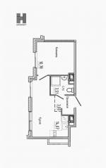 МФК «Нигилист (Concept)», планировка 1-комнатной квартиры, 31.34 м²