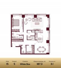 ЖК «Prime Park», планировка 5-комнатной квартиры, 187.30 м²