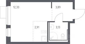 ЖК «Молжаниново», планировка студии, 22.26 м²