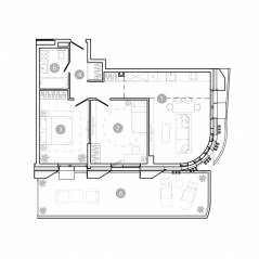 ЖК «UNO. Соколиная гора», планировка 3-комнатной квартиры, 75.90 м²