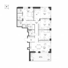 ЖК «Жилой квартал Shagal», планировка 4-комнатной квартиры, 136.90 м²