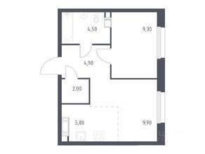 ЖК «ЭкоБунино», планировка 1-комнатной квартиры, 36.40 м²
