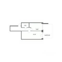 ЖК «NEWПИТЕР», планировка 1-комнатной квартиры, 61.90 м²