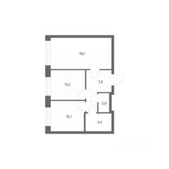 ЖК «NEWПИТЕР», планировка 2-комнатной квартиры, 53.00 м²