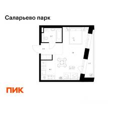 ЖК «Саларьево парк», планировка студии, 32.50 м²