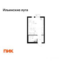 ЖК «Ильинские луга», планировка студии, 23.60 м²