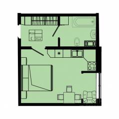 ЖК «Pixel», планировка студии, 29.40 м²