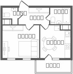 ЖК «Ювента», планировка 1-комнатной квартиры, 39.80 м²