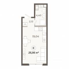 ЖК «Знатный», планировка студии, 25.56 м²