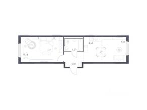 ЖК «Пригород Лесное», планировка 1-комнатной квартиры, 48.23 м²
