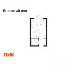 ЖК «Янинский лес», планировка студии, 21.80 м²