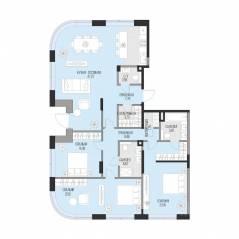 ЖК «Садовническая 69», планировка 3-комнатной квартиры, 142.67 м²