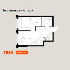 ЖК «Бусиновский парк», планировка 1-комнатной квартиры, 34.90 м²