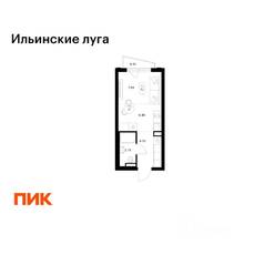ЖК «Ильинские луга», планировка студии, 21.97 м²