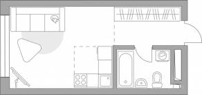 ЖК «Тринити-3», планировка студии, 26.24 м²