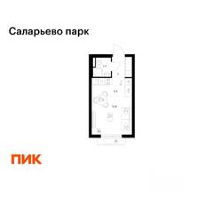 ЖК «Саларьево парк», планировка студии, 22.20 м²