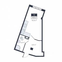 ЖК «Ромашки», планировка студии, 30.90 м²