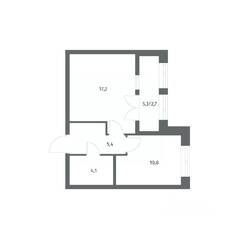 ЖК «NEWПИТЕР», планировка 1-комнатной квартиры, 40.17 м²