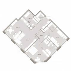 Апарт-комплекс «D'oro Mille», планировка 3-комнатной квартиры, 112.00 м²