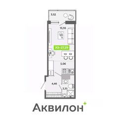ЖК «Аквилон ЯНИНО», планировка студии, 27.29 м²