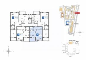ЖК «Ново-Никольское», планировка 1-комнатной квартиры, 46.20 м²